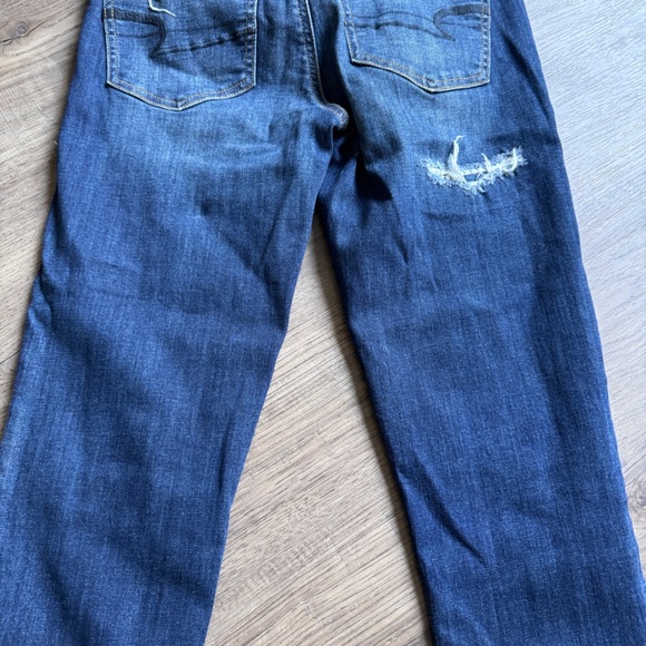 American Eagle Outfitters Dark Blue Distressed Jeggings - Size 6 Regular - Picture 9 of 13